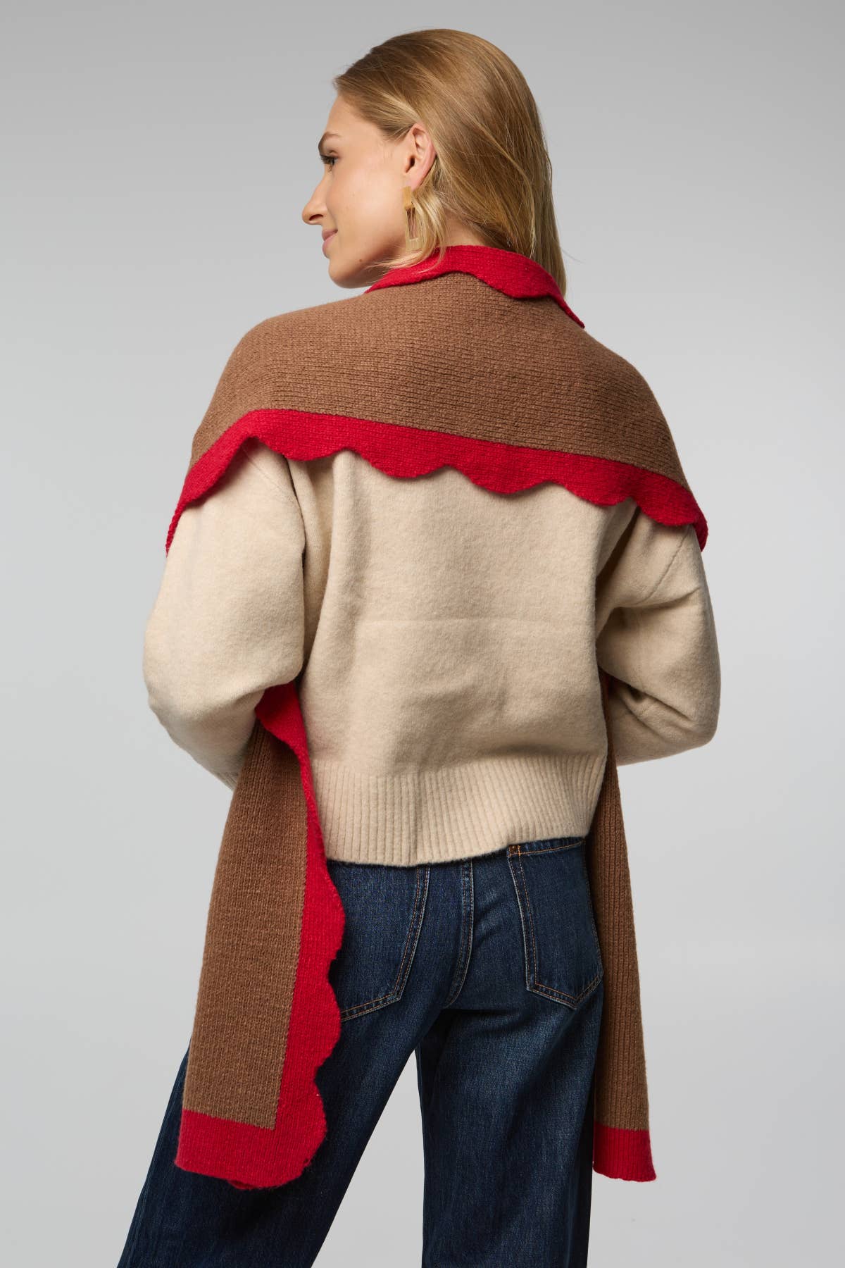 SAACHI - Wholesale Scarf - Women's - Scallop Trim Knit Scarf4