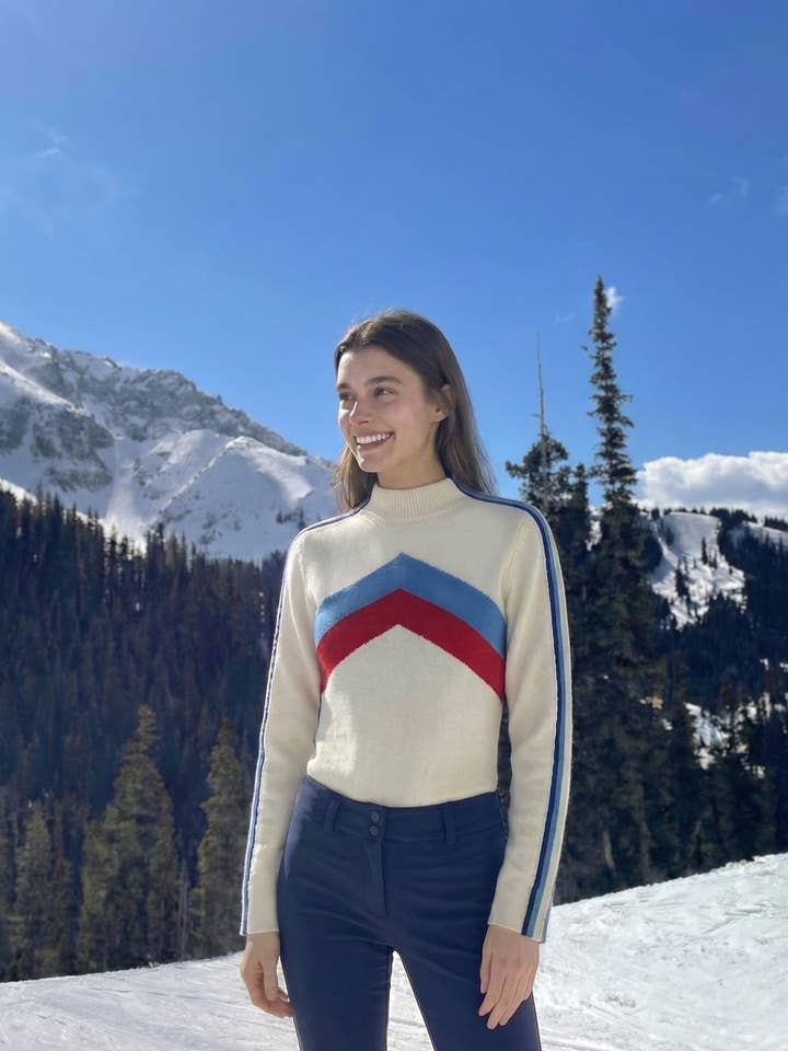 SNOWCAPPED CHEVRON Merino Ski Sweater for wholesale by Club Off Piste