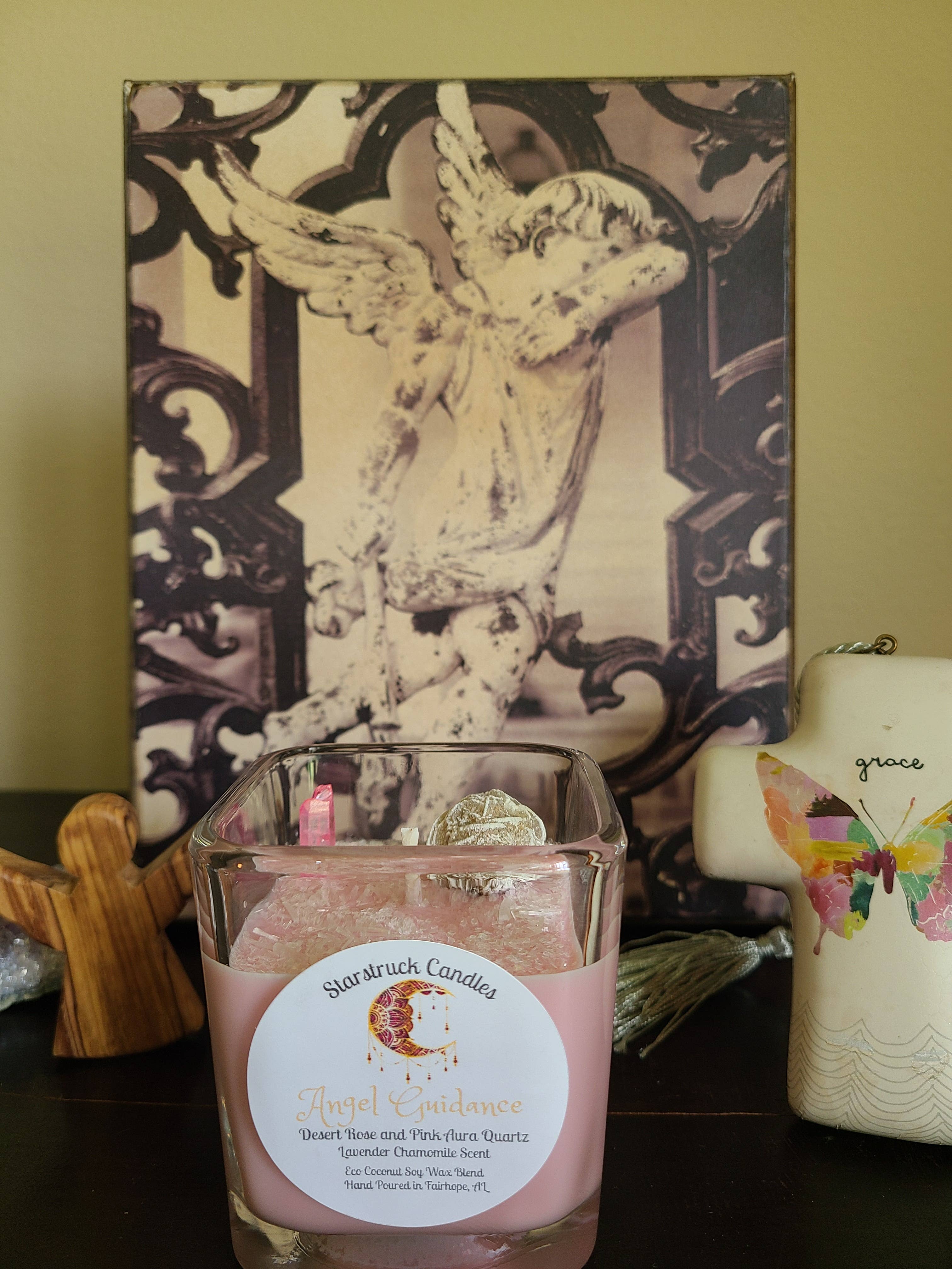 Starstruck Candles - Wholesale Jar/Filled Candle - Angel Guidance Crystal Intention candle2