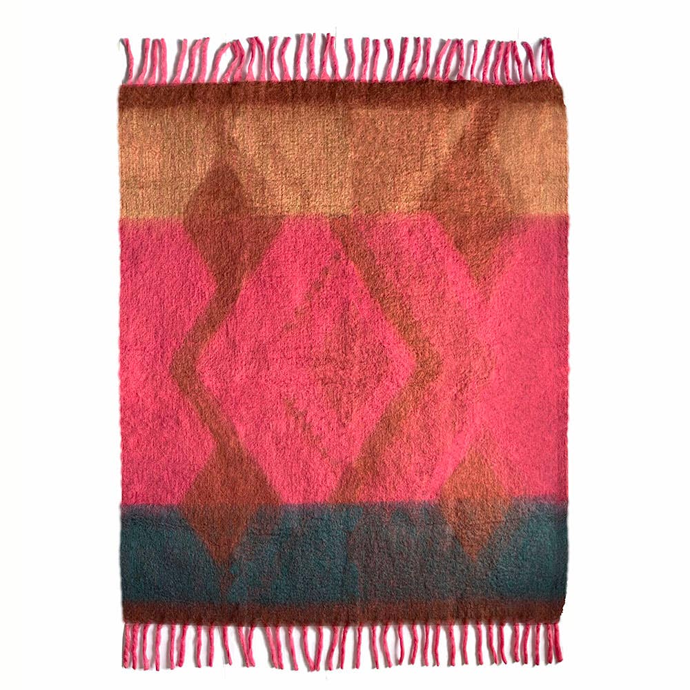 Malagoon - Wholesale Throw Blanket - Zapotec soft pink recycled throw4