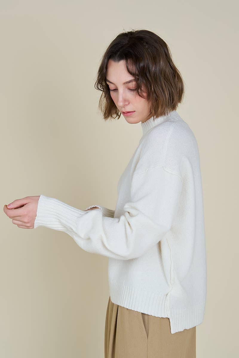 Grade & Gather - Vente Pull en maille – femme - 41804 - PULL À COL ROULÉ CÔTELÉ