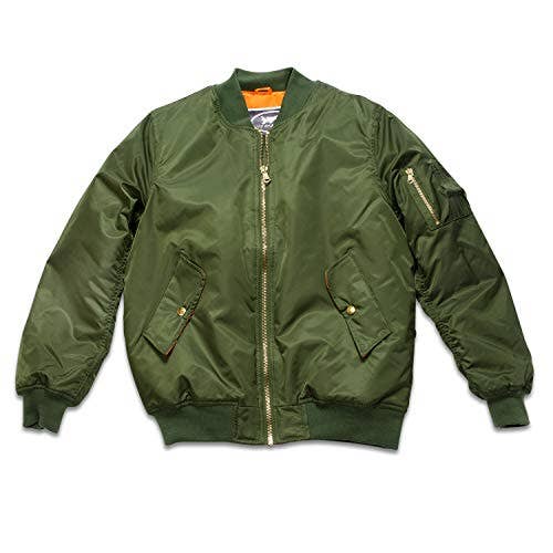 Up And Away - Wholesale Jacket - Unisex - Adult MA-1 Flight Jacket Blank Green