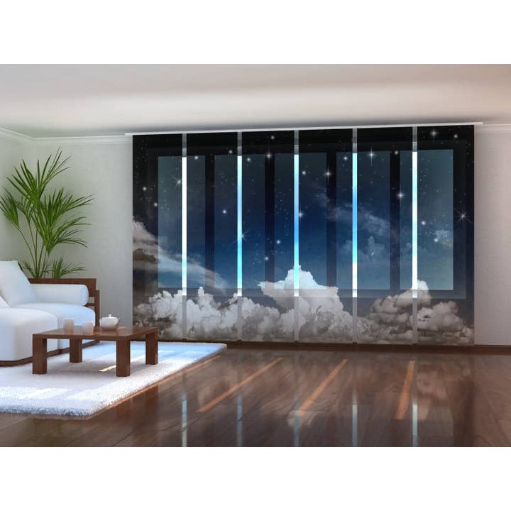 Uppsättning av 6 Akvarell Night Sky Panel Gardiner - för wholesale av IlyDecor