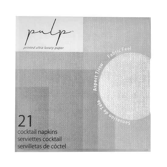 Volume 1 Cocktail Napkin 21 Pc Silver for wholesale by Pulp