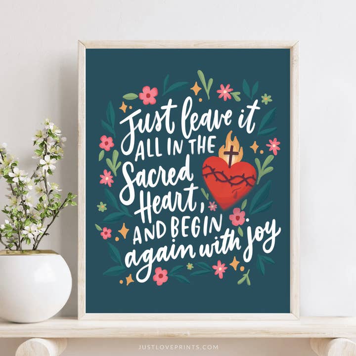 Begin Again With Joy 8x10 Print for wholesale by Just Love Prints - Catholic Stickers & Gifts