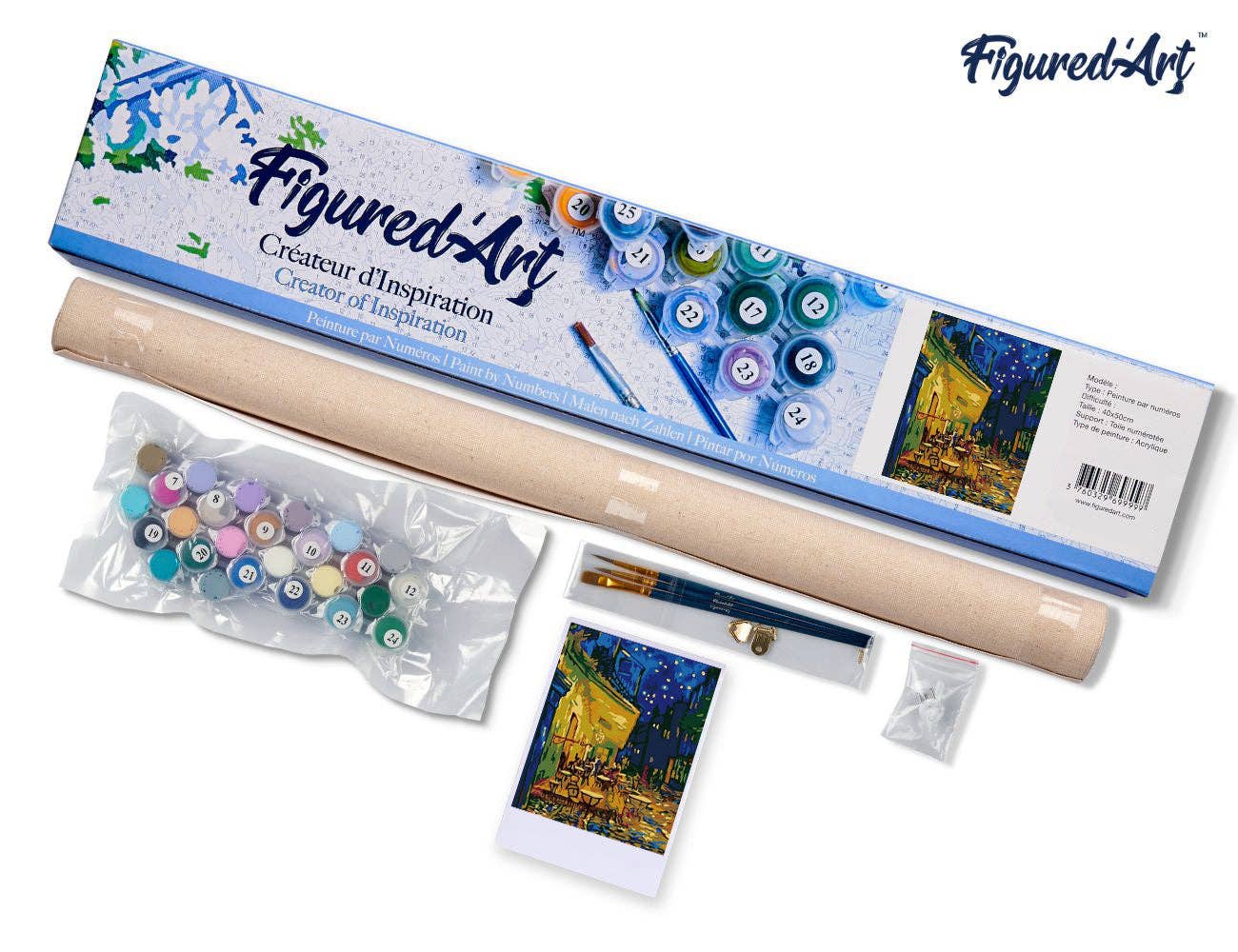 Figured'Art - Wholesale DIY Craft Kit - Paint by numbers Van Gogh Café Terrace at Night4