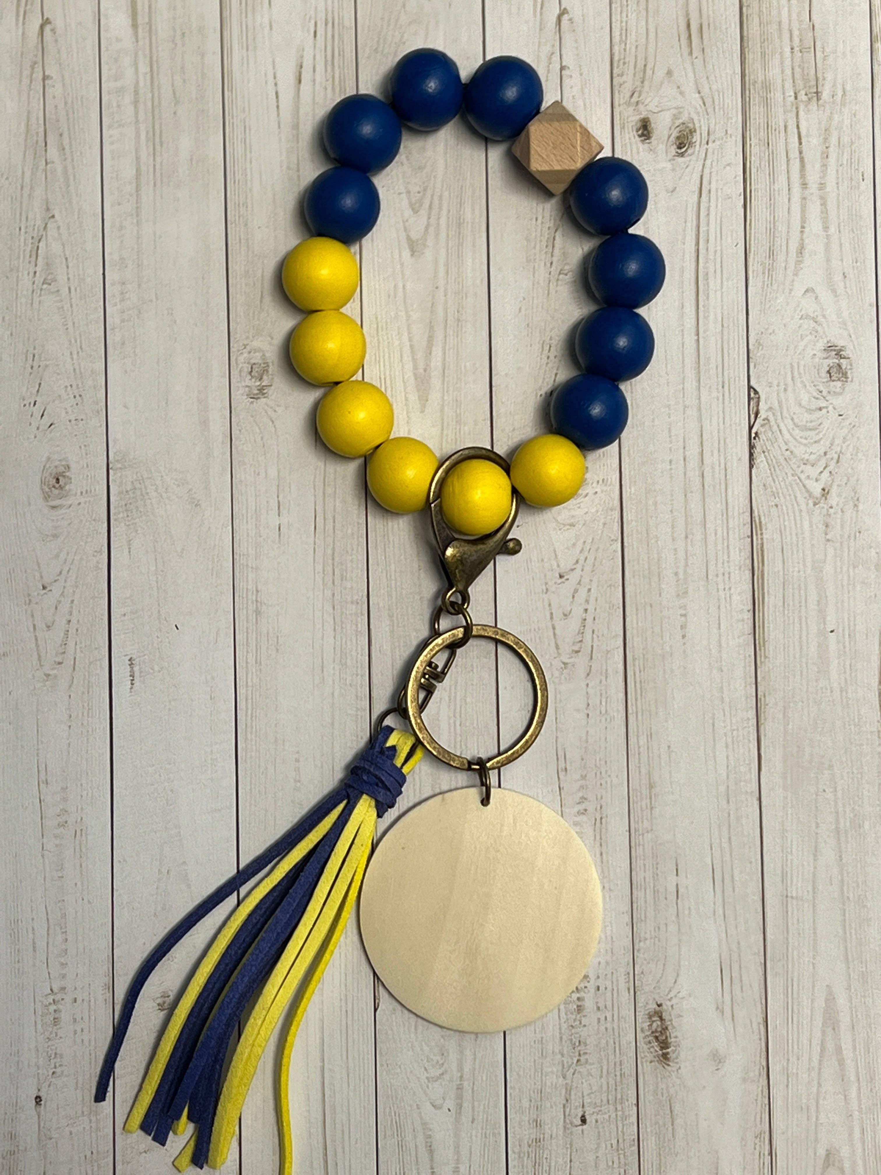 KW Laser Supplies - Wholesale Keychain Bracelet - Royal Blue/Yellow Wristlet0