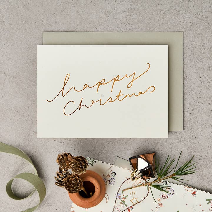 Carte de Noël Happy Christmas Moon pour la vente par Katie Leamon