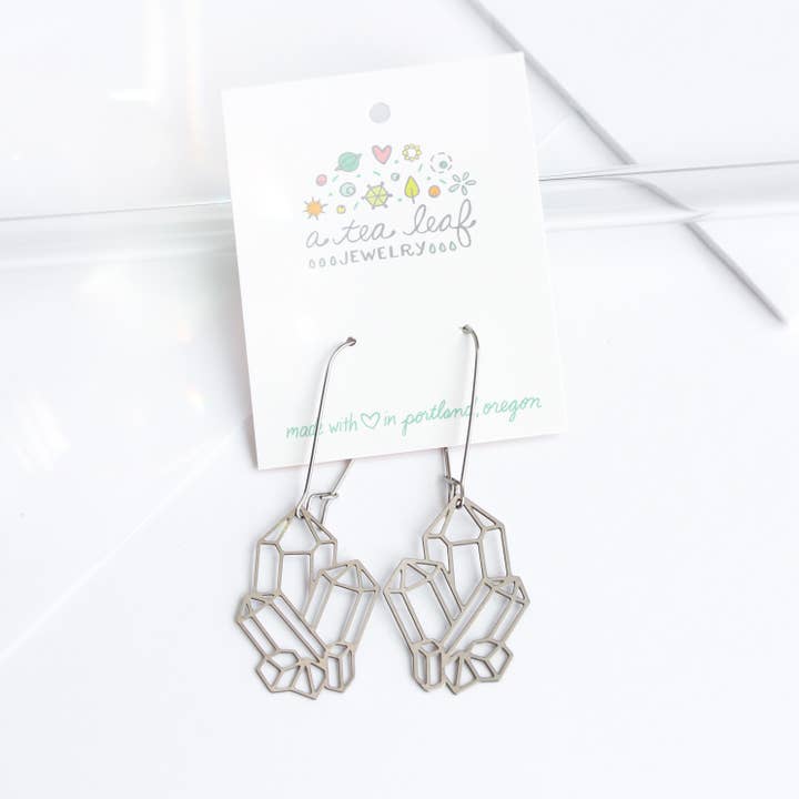 A Tea Leaf Jewelry – wholesale Hängande örhängen – Crystal Cluster3