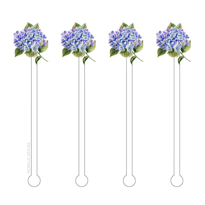 PAARSE HORTENSIA BLOOM ACRYL ROERSTOKJES voor wholesale door XO ACRYLICS | ACRYLIC STICKS