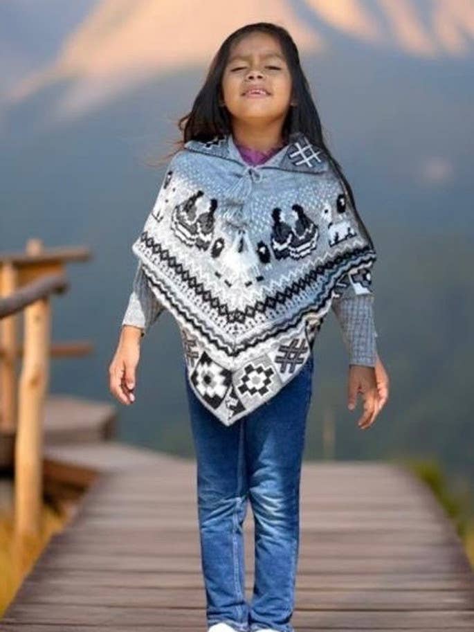 Child Alpaca Native Poncho for Kids Knit Sleeve Knit and other Purchase Wholesale wool poncho. Free Returns & Net 60 Terms on Faire trending on Faire.