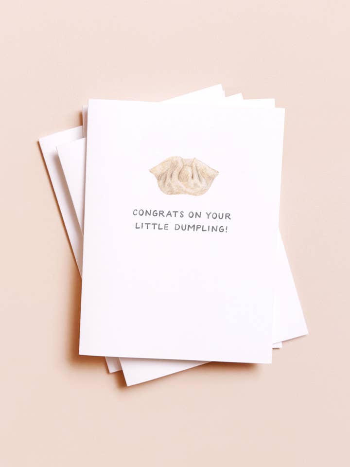 Little Dumpling — Asian Food Pun New Baby Card for wholesale by Amy Zhang