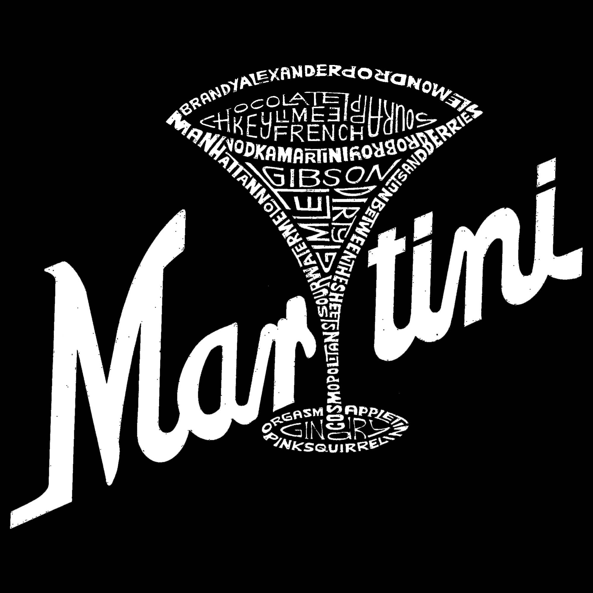 LA Pop Art - Wholesale Screen Printed T-Shirt - Women's - LA Pop Art Women's Word Art T-Shirt - Martini1