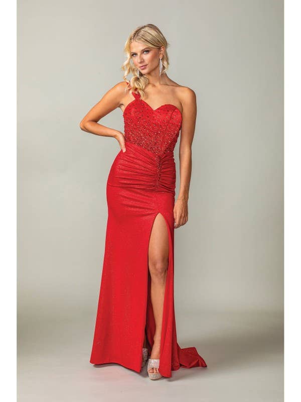 Abendkleid mit Seitenschlitz-Detail für den Großhandel von Dancing Queen Dress