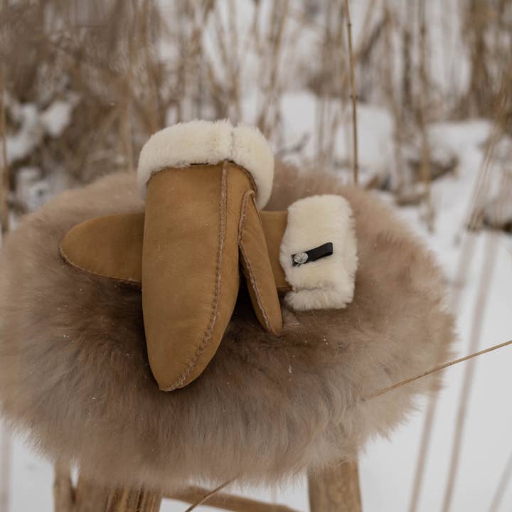 Van Buren Fäustlinge aus Lammleder mit Schafwollfutter für den Großhandel von Van Buren