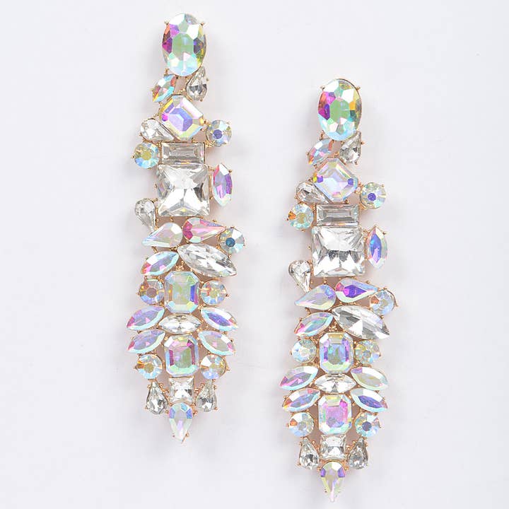 Boucles d'oreilles multi-strass pour la vente par 3AM BY H&D ACCESSORIES