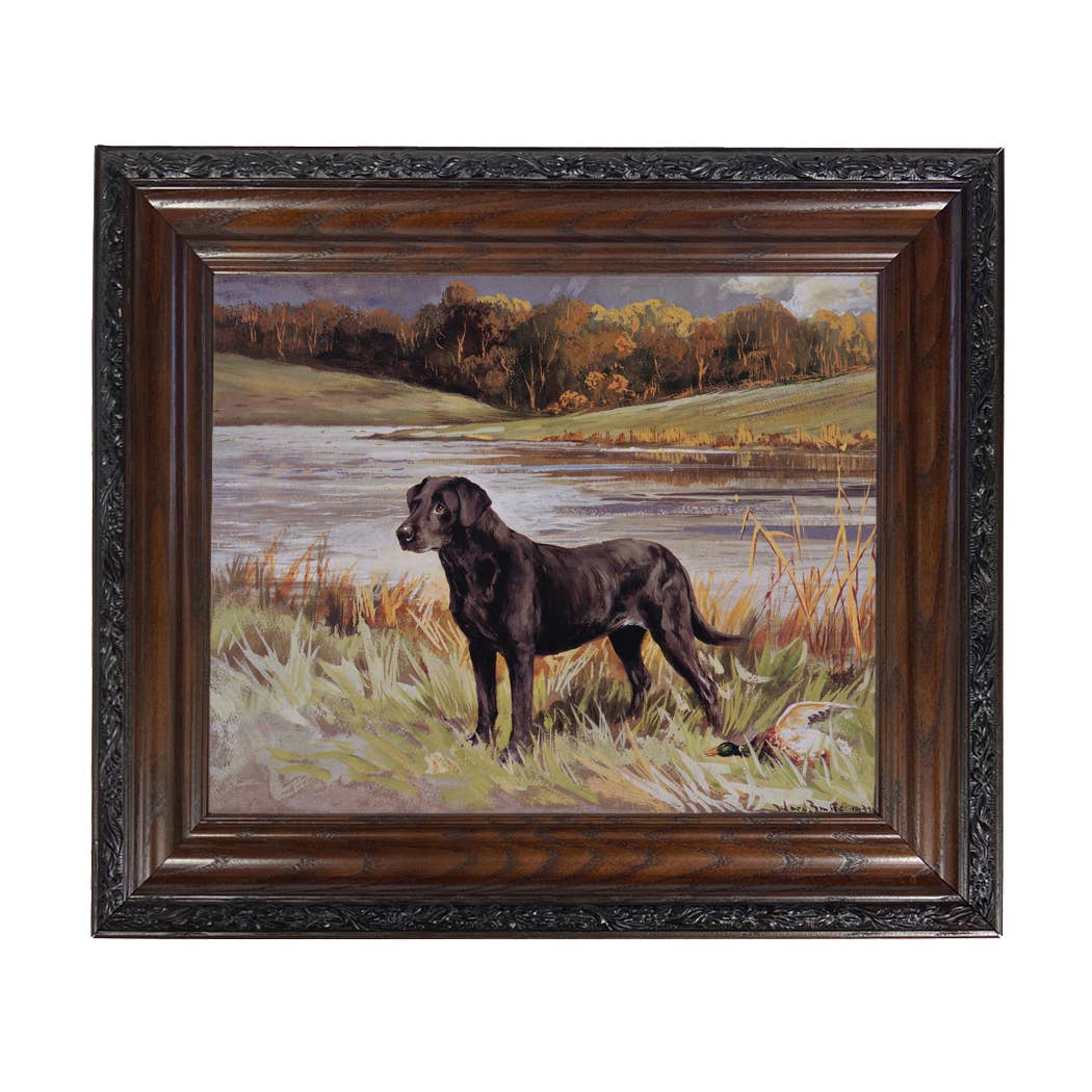 Madison Bay Co. - Historical Home Decor Reproductions - Wholesale Art Print - Labrador Retriever with Duck Framed Painting Print on Canvas88