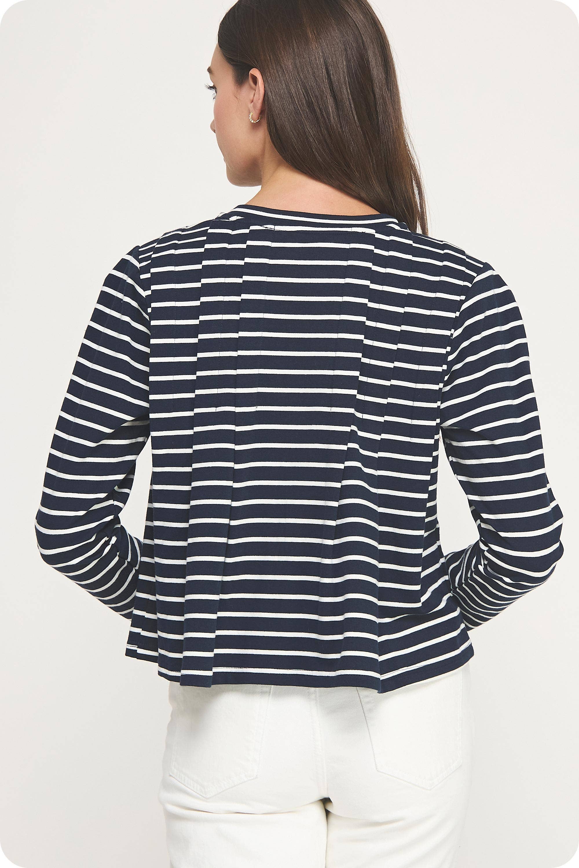 Strut & Bolt - Wholesale Blouse - Women's - Striped Shoulder Pad Knit Tee Top18