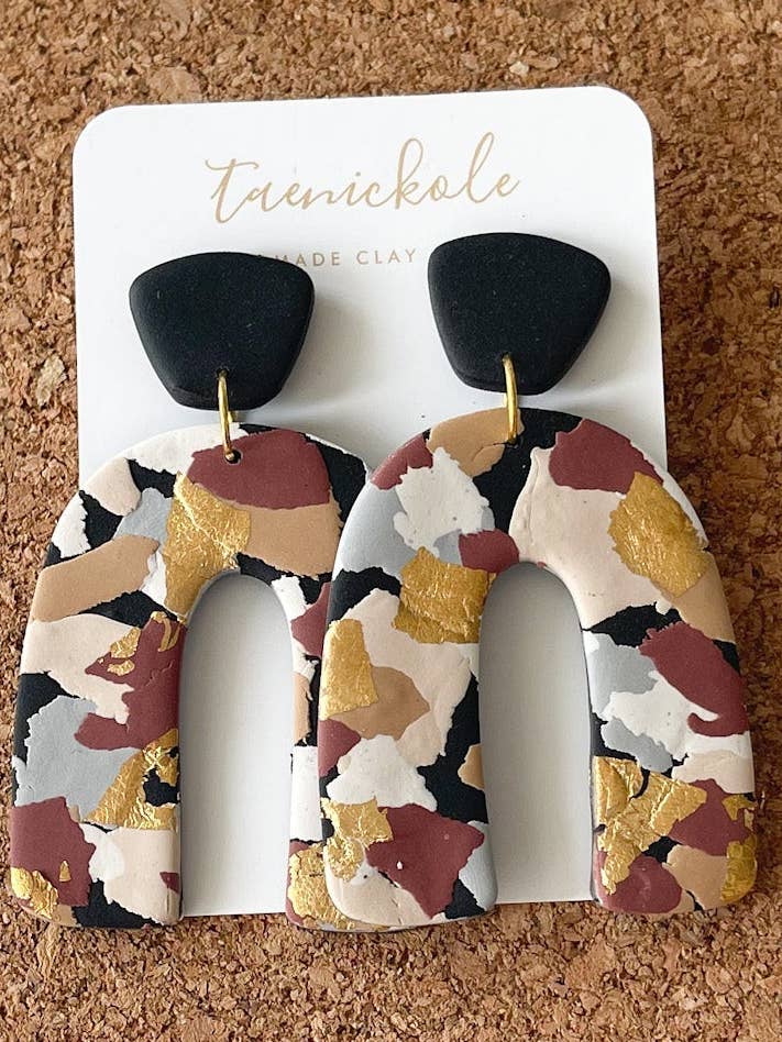 Boucles d'oreilles en pâte polymère | Collection Hemingway | Christy pour la vente par taenickole