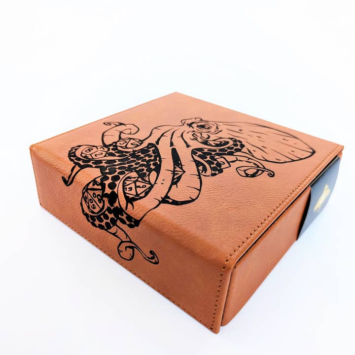 NTSD Gaming and Bookish Goods - Wholesale Dice - Kraken of Holding - D&D - Vegan Leather Dice Box