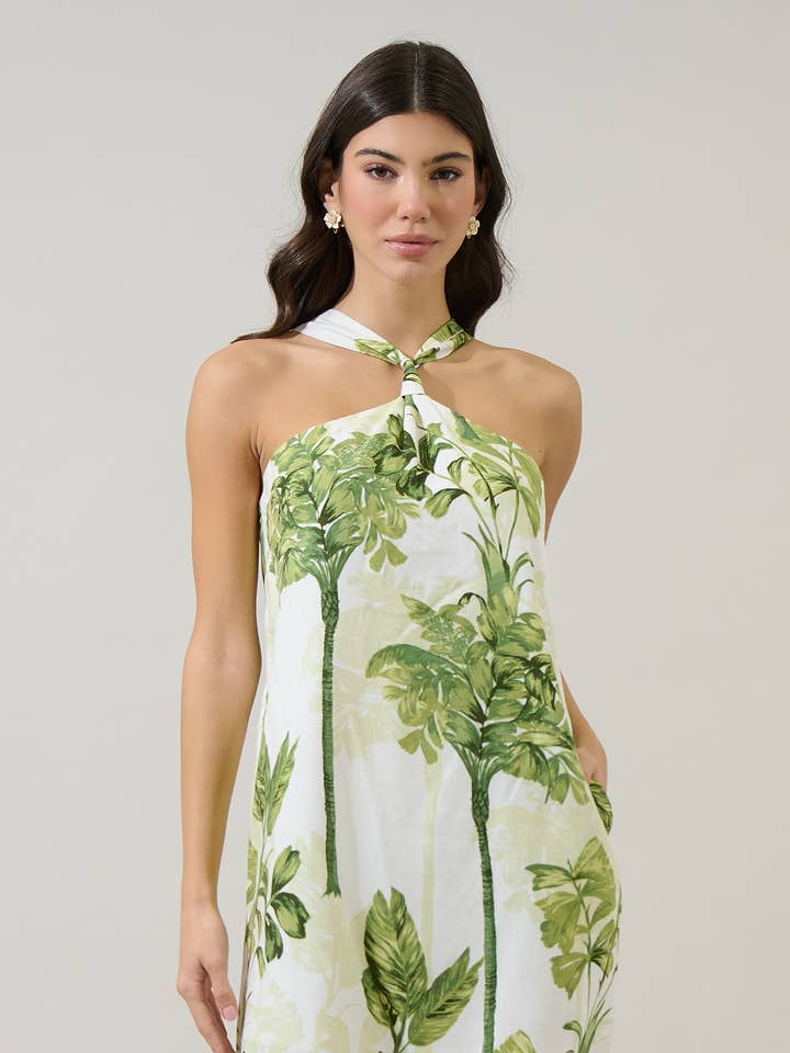 Palmet Tropical Amory Halter Mini Dress for wholesale by Sugarlips