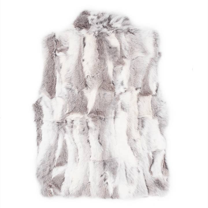 Surell - Vente Veste sans manches – femme - Gilet en fourrure de lapin pour femme8