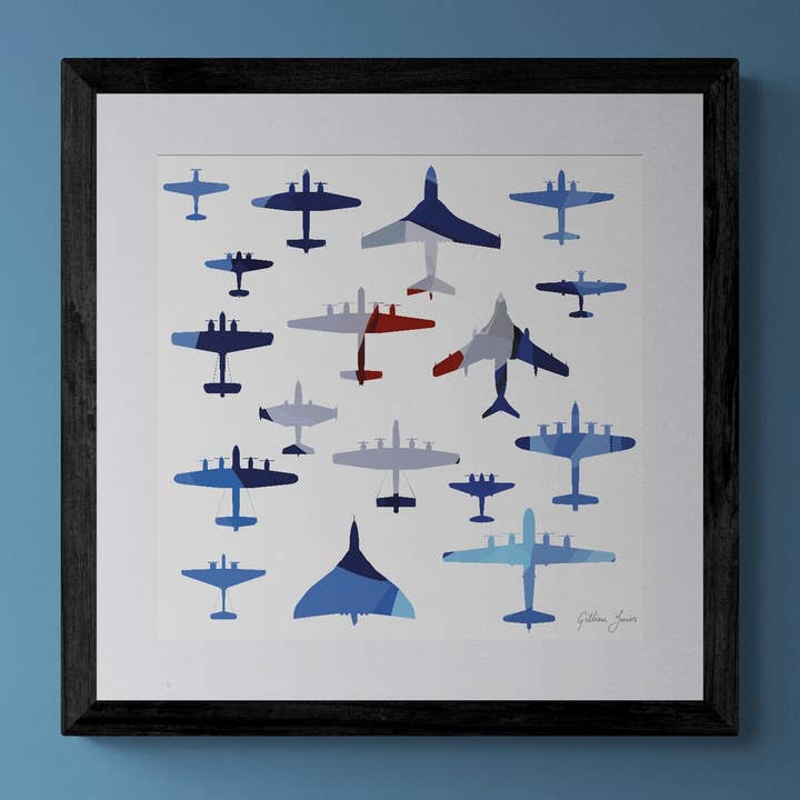The Aircraft of Bomber Command Print for wholesale by Gillian Jones Designs