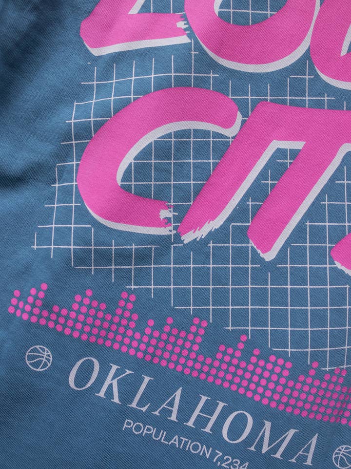 Pebble Blue Oklahoma City Thunder Welcome to Loud City Tee for wholesale on Faire4
