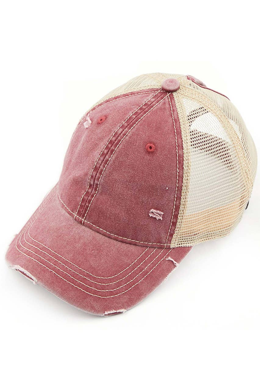 Hana - Wholesale Ponytail Cap - Women's - C.C Brand Mesh Back Ponytail Baseball Cap18