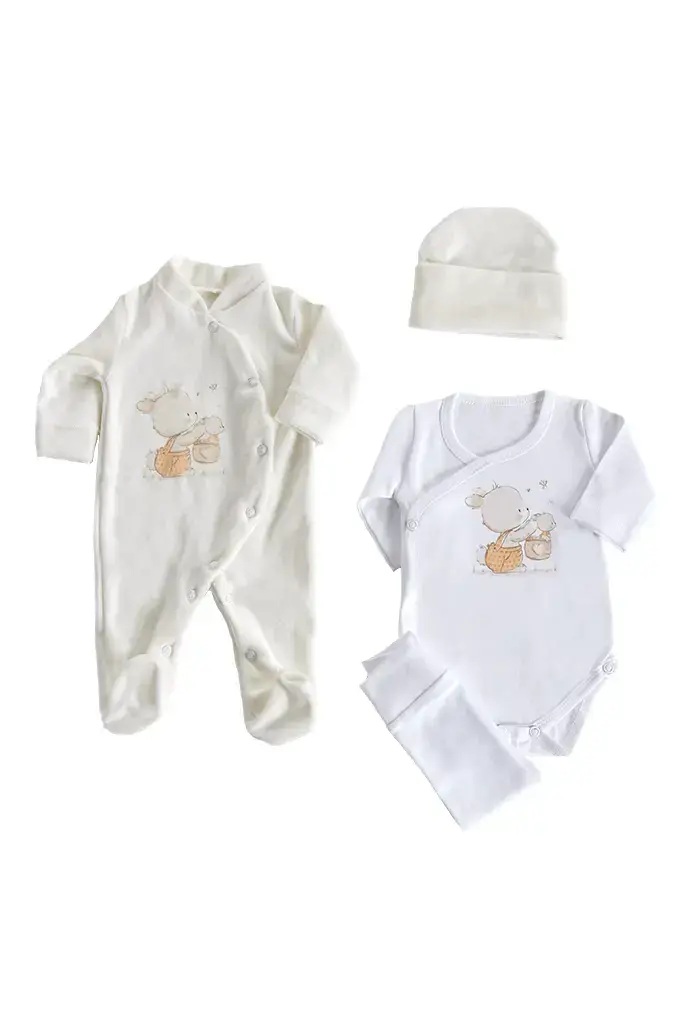 Amorim Gerações, LDA - Wholesale Bodysuit Set - Baby - 4-Piece Set Printed Bunny in the Basket 0770s2