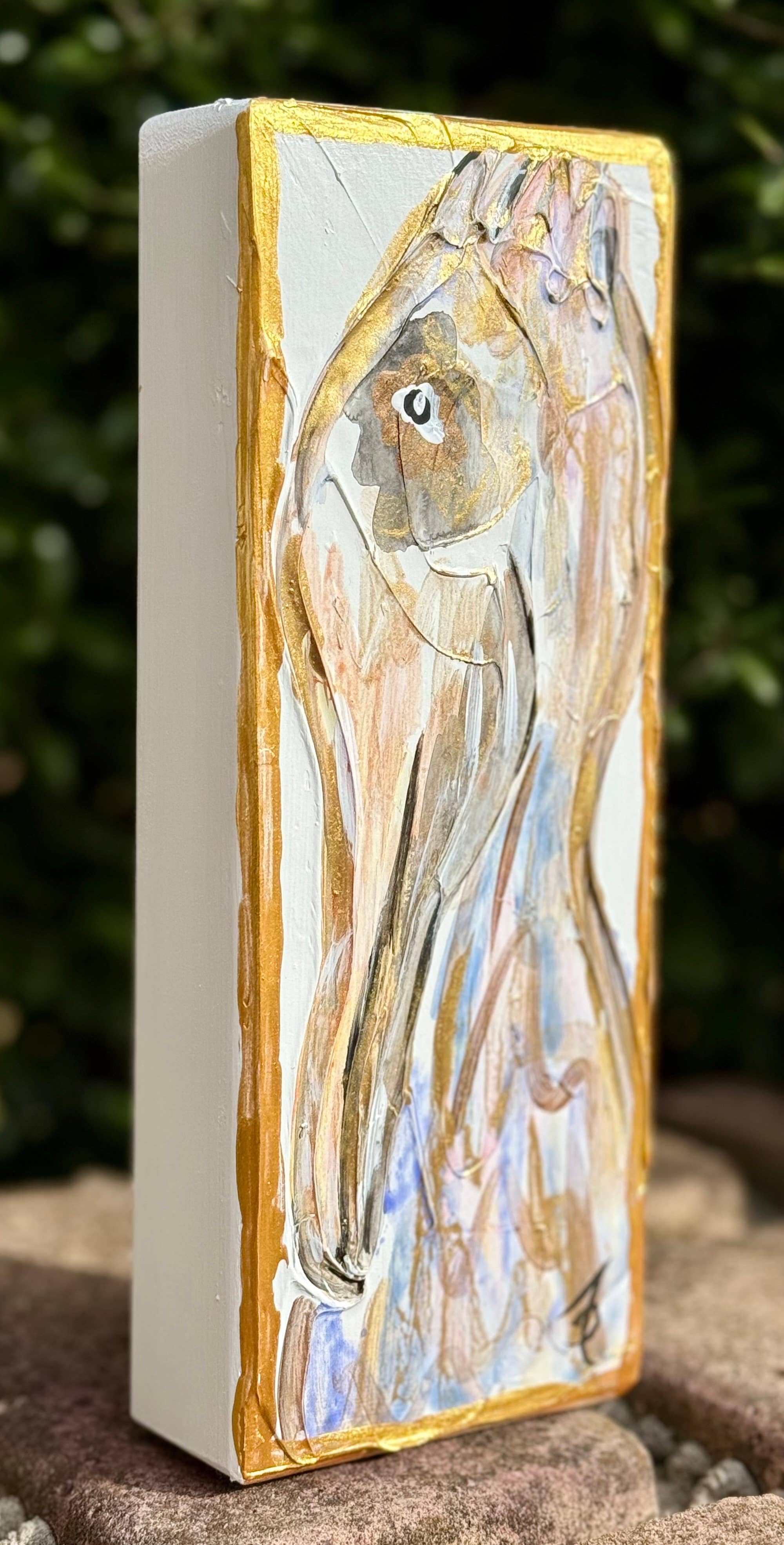 Framesaplenty - Wholesale Painting/Drawing - Pelican textured acrylic painting on wood block3
