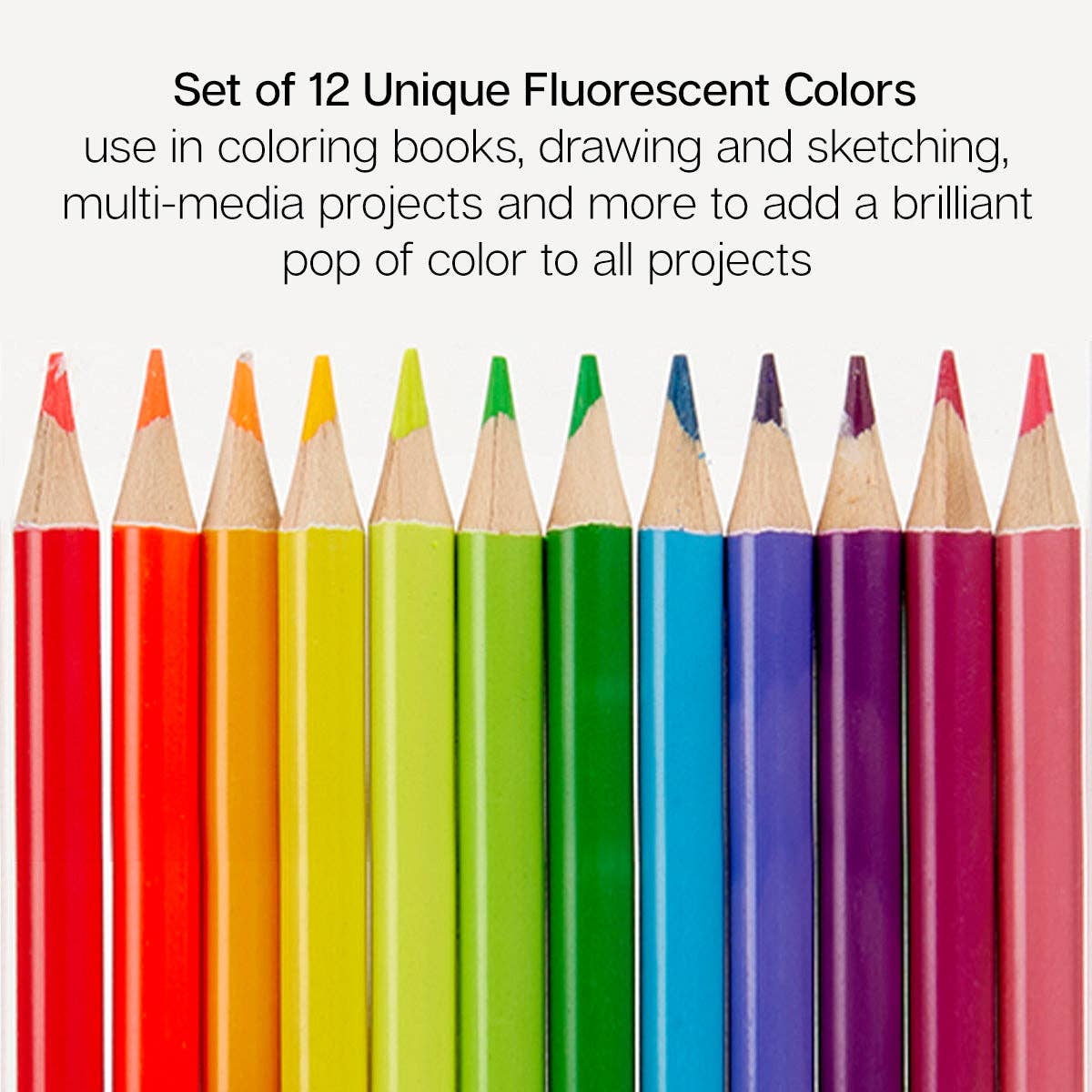 KINGART – wholesale Coloured pencil – Colored Pencils 12 Neon Colors3