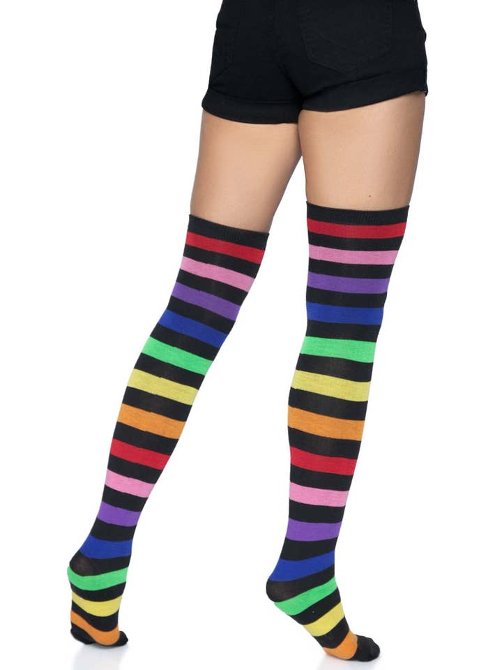 Aurora Rainbow Thigh High Socks for wholesale on Faire