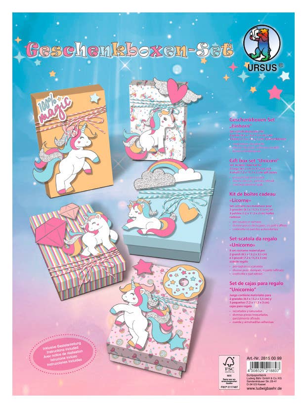 URSUS® / Buntpapierfabrik Ludwig Bähr GmbH & Co. KG - Wholesale Gift Box - "Unicorn" Gift Box Set0