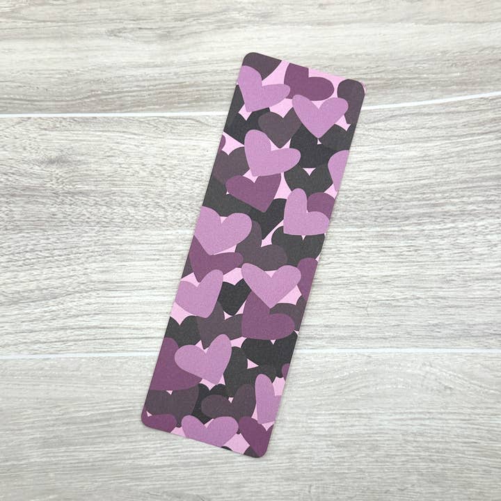Hand-drawn Purple Hearts Laminated Bookmark for wholesale by Jessika with a K Studios