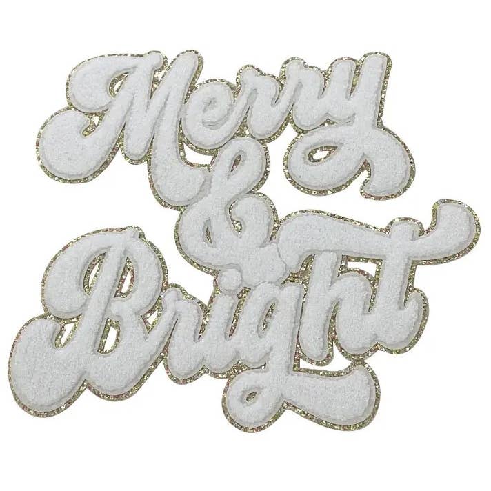 SHY Designs, LLC - Wholesale Patch - Merry and Bright Christmas Iron On Chenille Patch1