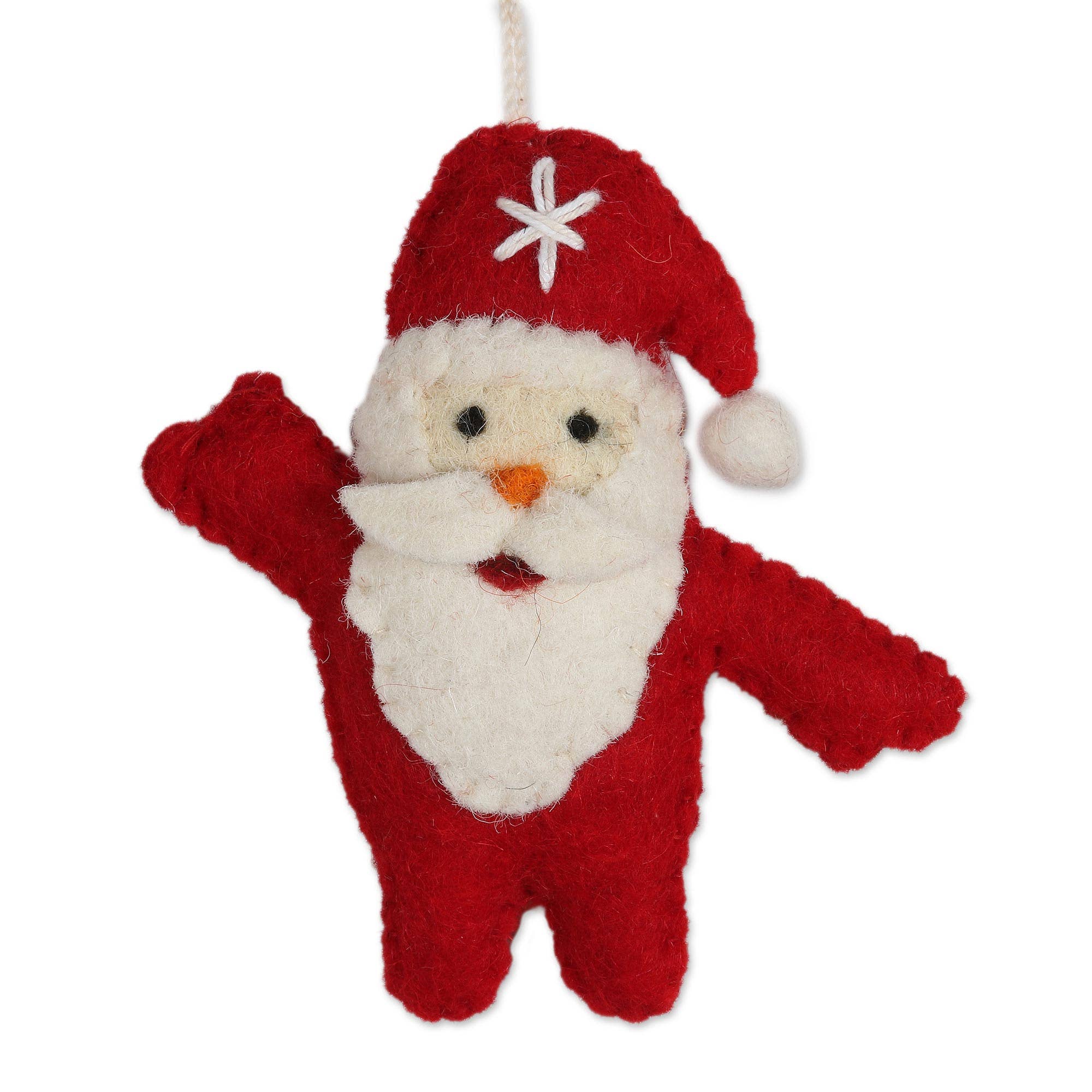 Multicolor Novica Handmade Santa Dance Wool Felt Ornaments (Set Of 5) for wholesale on Faire2