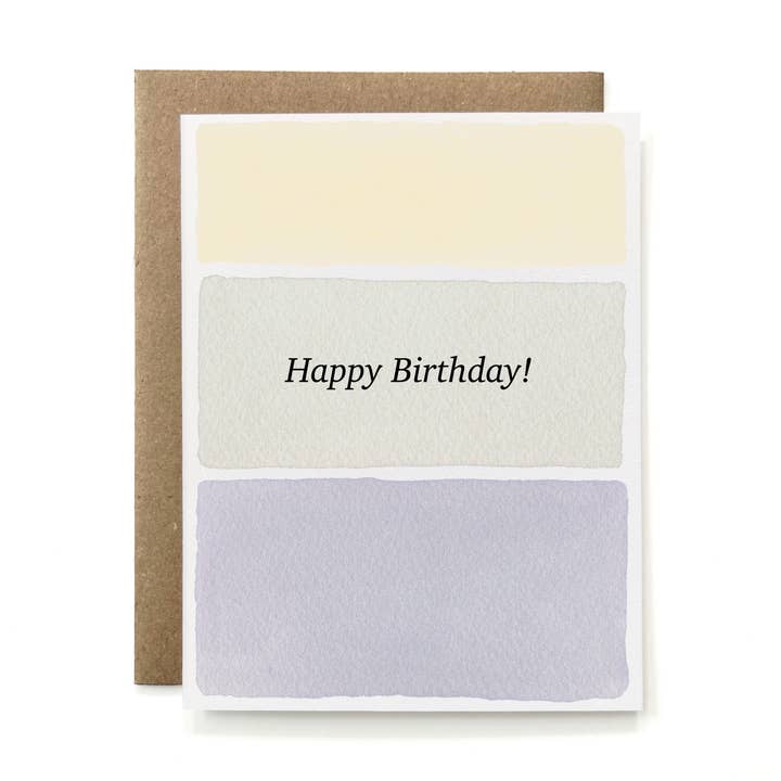 100% Recycled Natural Dye Birthday Card - Vertical Stripes for wholesale by Knapping Press