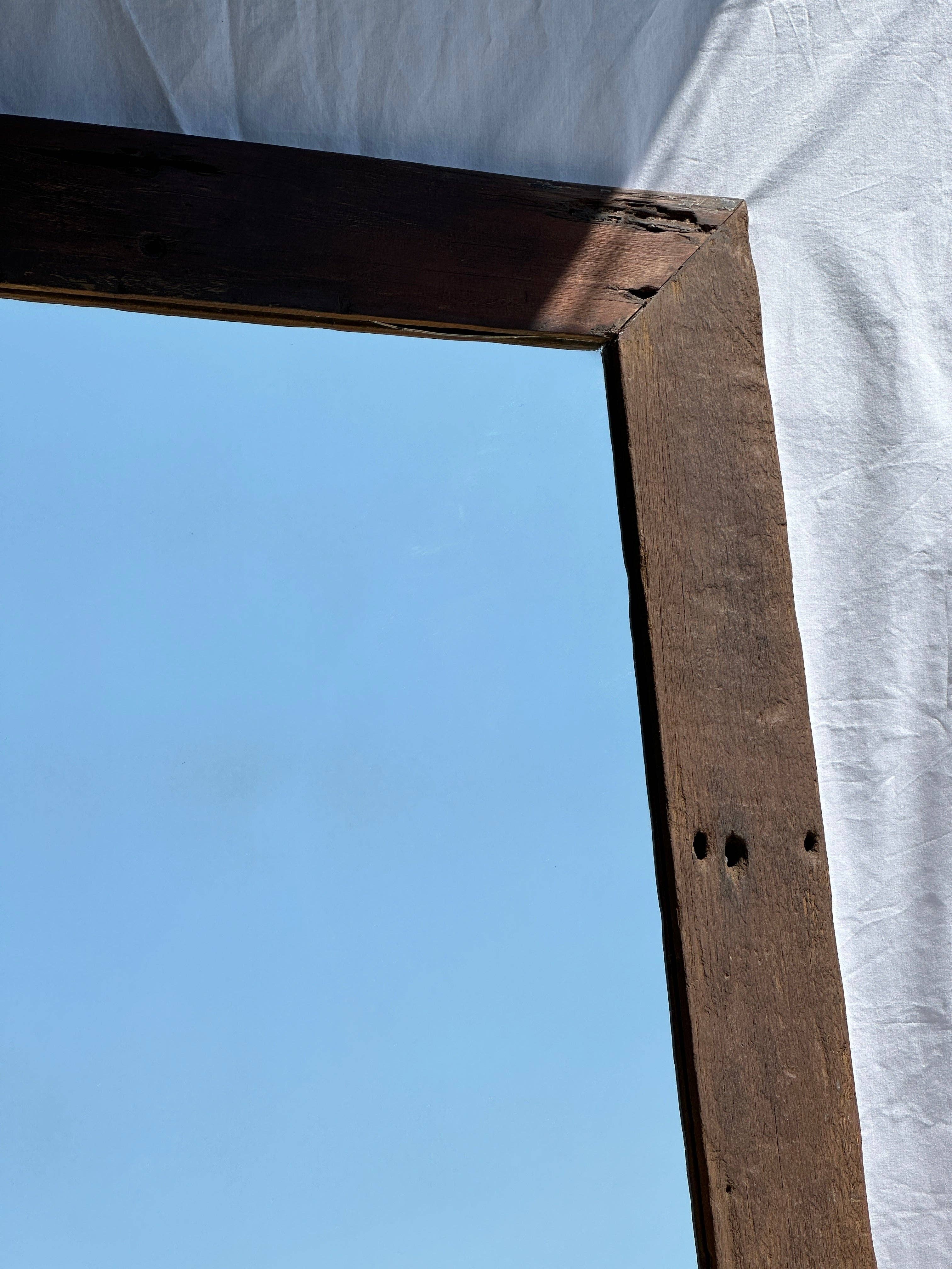 Office Objets - Wholesale Wall Mirror - Mirror with exotic brutalist old iron wood frame H:139cm33