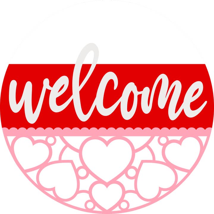 Kate's Blanks - Wholesale DIY Craft Kit - Valentine- Welcome Heart Pattern Door Hanger DiY