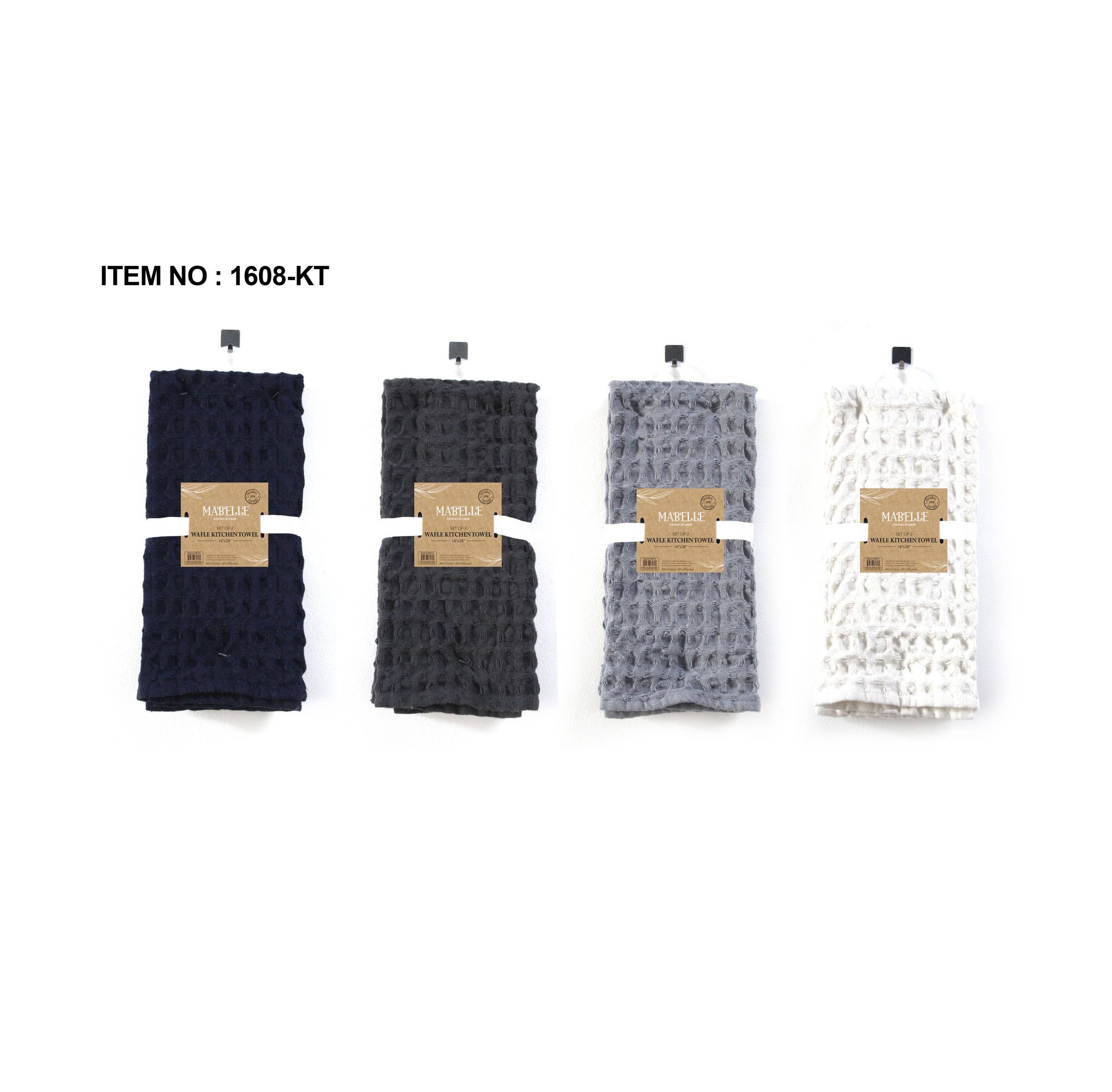 Mabelle Home - Wholesale Tea Towel - 2-Pack Chunk Waffle Kitchen Towel