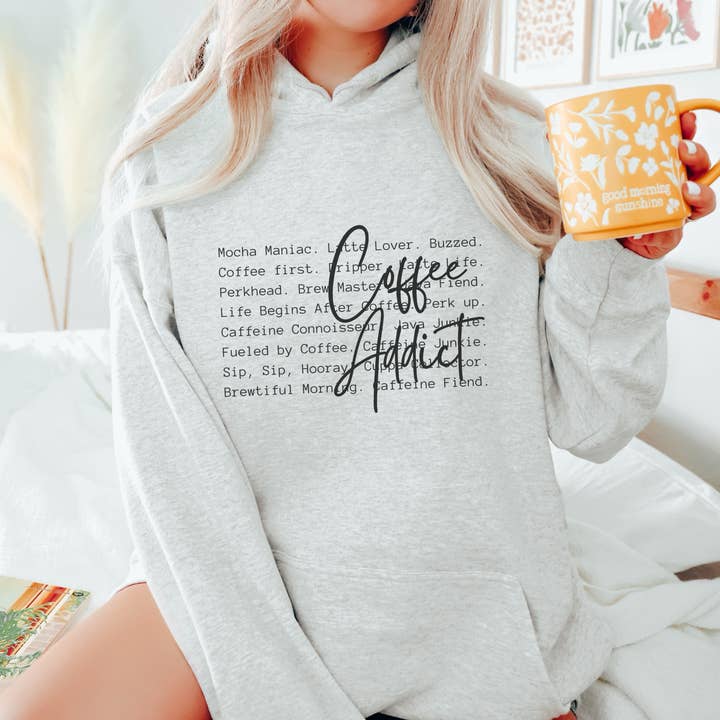 Coffee Addict Definition Funny Graphic Hoodie for wholesale by Trendznmore - Modern Graphic Apparel