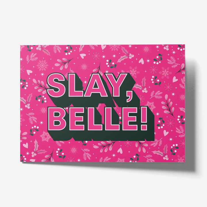 'SLAY, BELLE! - FUCHSIA' Greeting Card for wholesale by Shaven Raven Designs