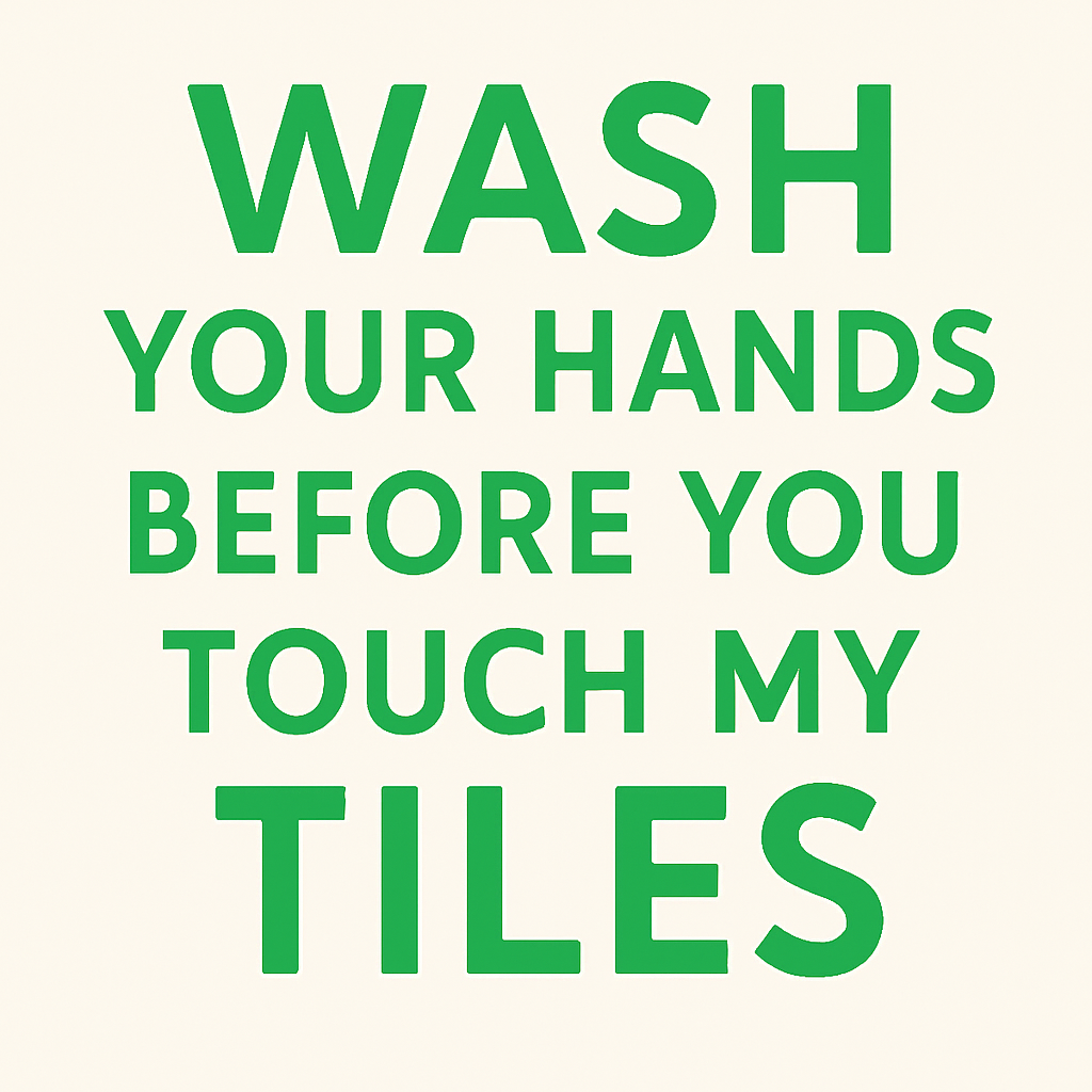 1111 Elm Candle & Soap Shoppe - Wholesale Bar Soap - Wash Your Hands Before You Touch My Tiles Text Soap - 7 colors0