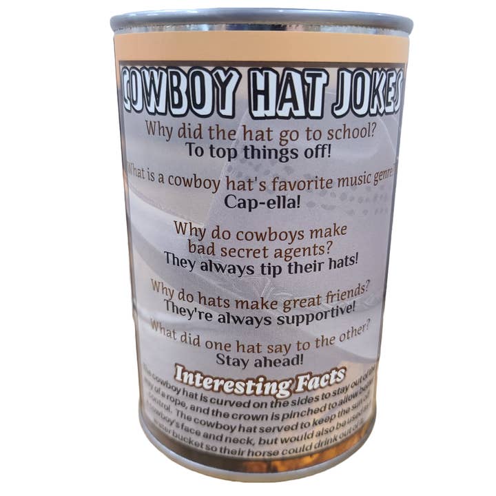 Canned Gifts - Wholesale Stuffed/Plush Toy - Kids & Baby - Canned Cowboy Hat | Western Plush w/Jokes | Unique Gift1