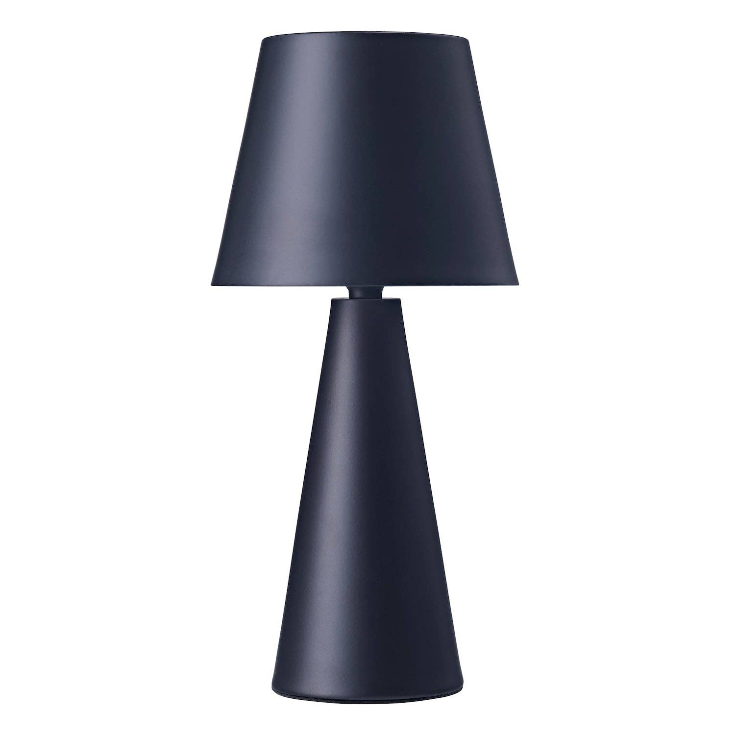 Happy Homewares – wholesale Accent/desk lamp – Matte Black Rechargeable 3w LED Touch Dimmable Table Lamp with Metal Cone Shade0