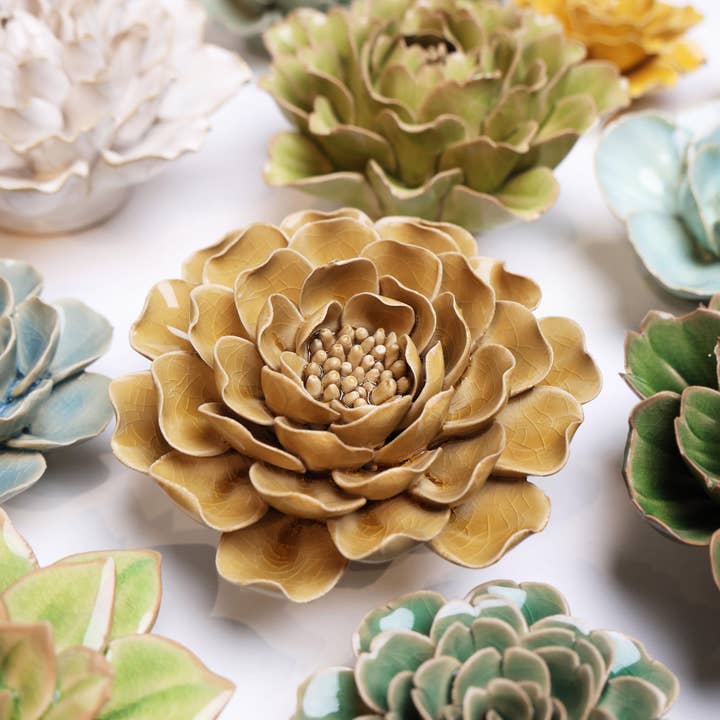Chive - Wholesale Wall Accent - English Garden Ceramic Flowers