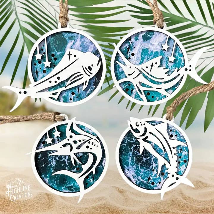 Adornos navideños de Big Fish para venta al por mayor de Highline Creations