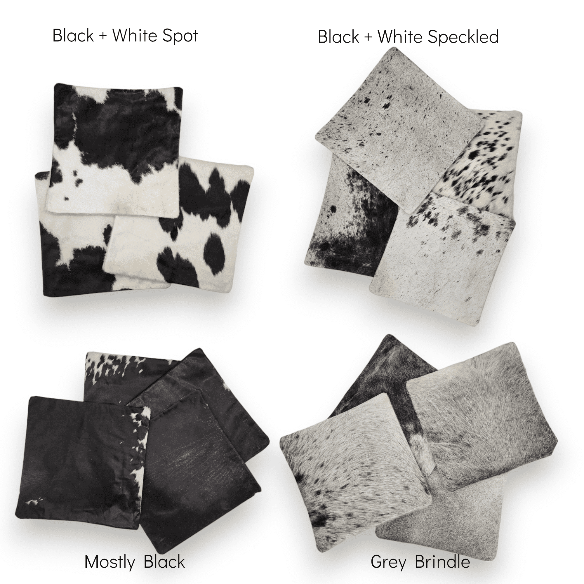 Ranch Junkie - Wholesale Throw Pillow Cover - 18x18 Genuine Cowhide Pillow Covers  Black/White Double Sided Highlands Cowhide Pillow1