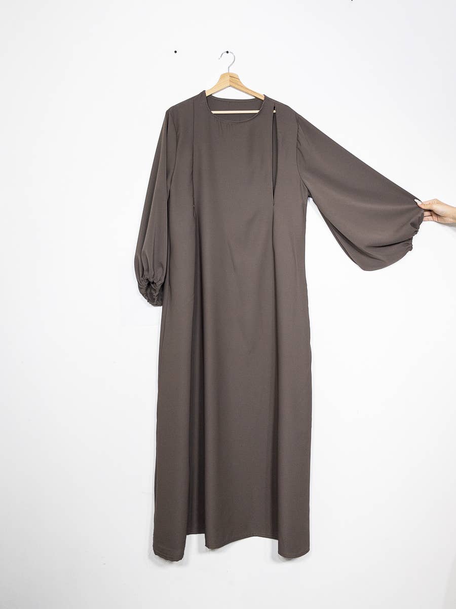 IDEAL OUTFIT - Wholesale Nursing Dress - Maternity - Medina silk nursing abaya with zip opening 2508PK22